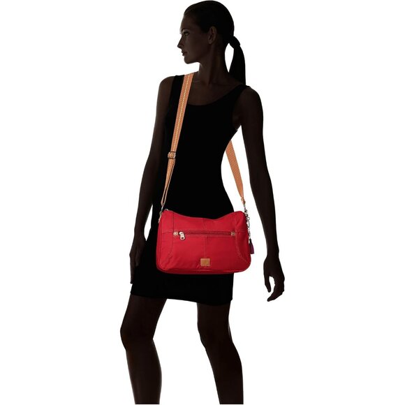 Esperato Womens Crimson Nylon Hobo Bag with Multiple Pockets and Repreve Lining - Picture 6 of 6